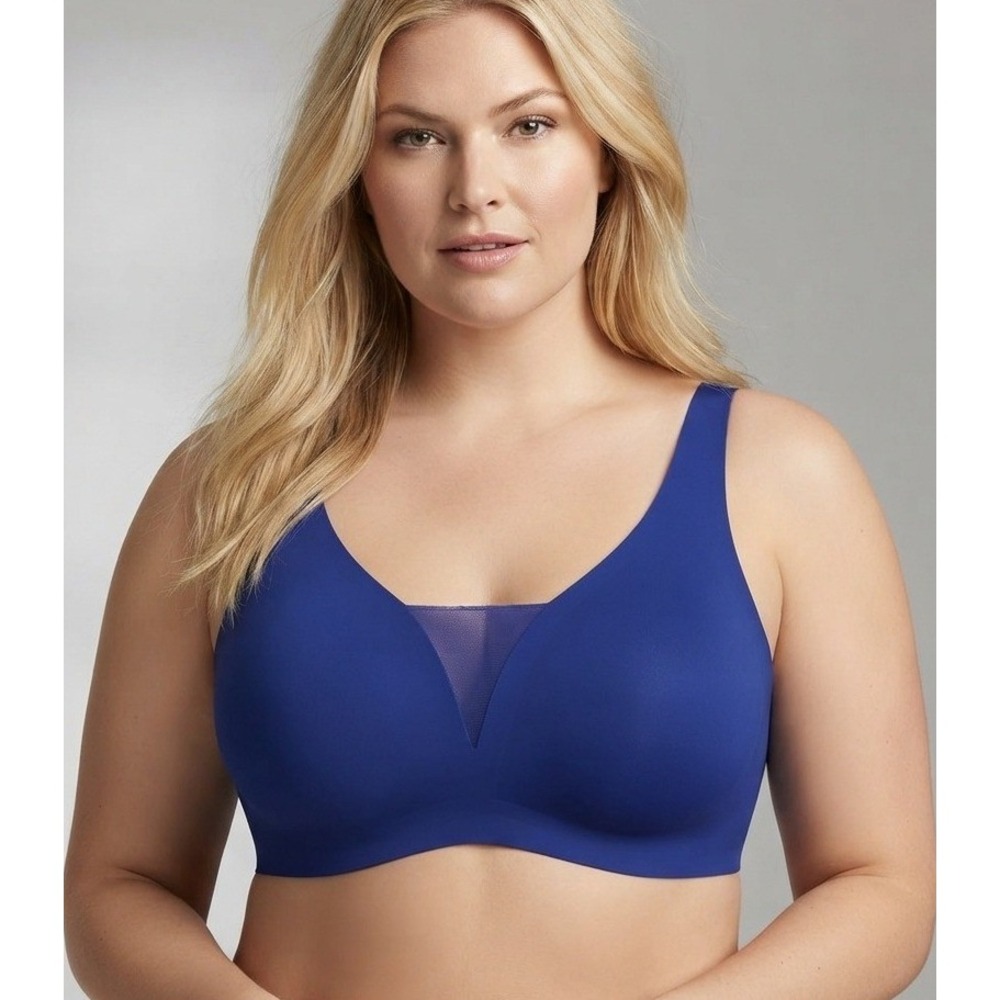 NWT Knix Women's Shadow Mesh T-Shirt Bra Cobalt Size XXXXL++ Plus Size Wireless